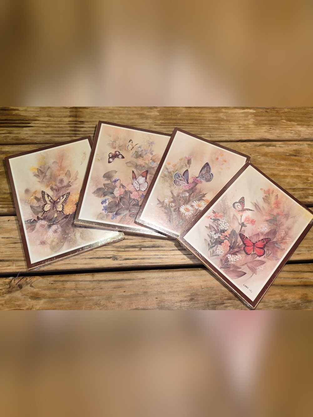 Vintage 4 Lena Liu Signed Print Of Original Art 1983 ( New In Org.pkg.) Wooden